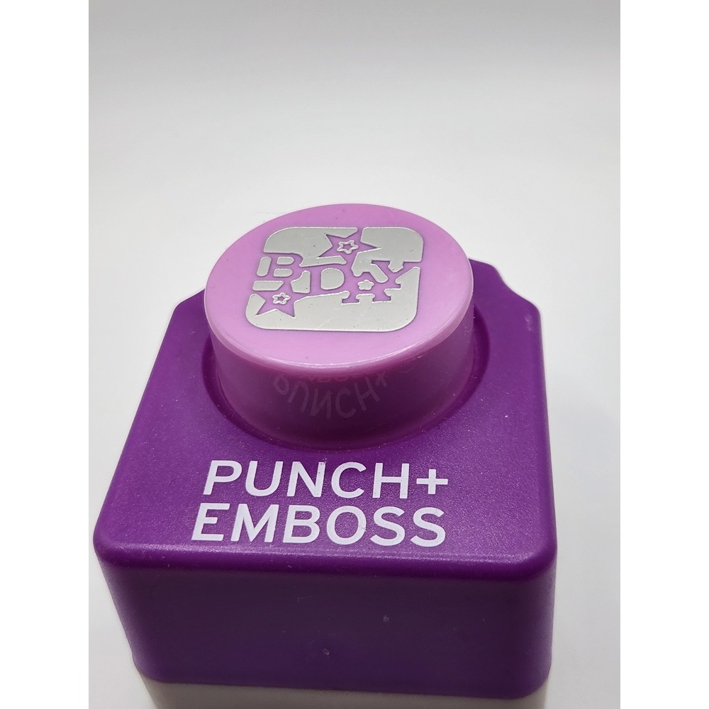 Purple Punch+ Emboss BDAY Birthday Star Paper Craft Scrapbooking Tool
